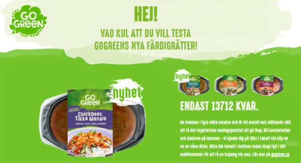 gogreen vegetariska färdigrätter