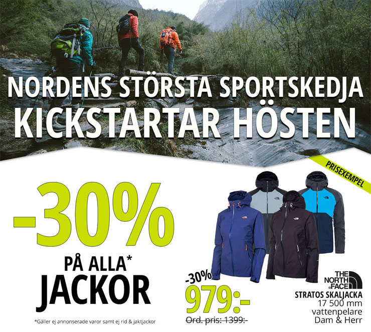 30% rabatt på jackor hos xxl