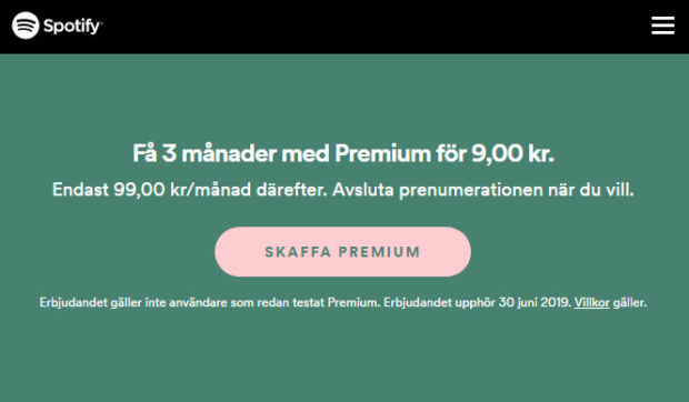 spotify rabatt