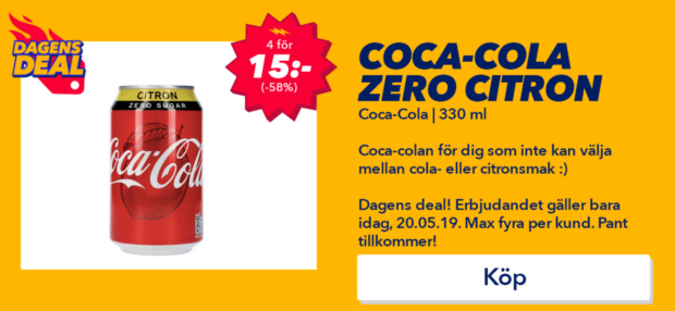 coca cola zero citron