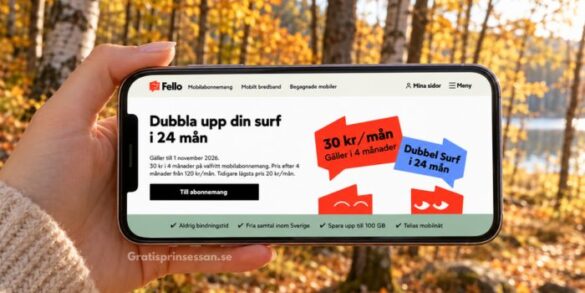 Fello: 30 kr/mån i 4 månader och dubbel surf i 24 månader