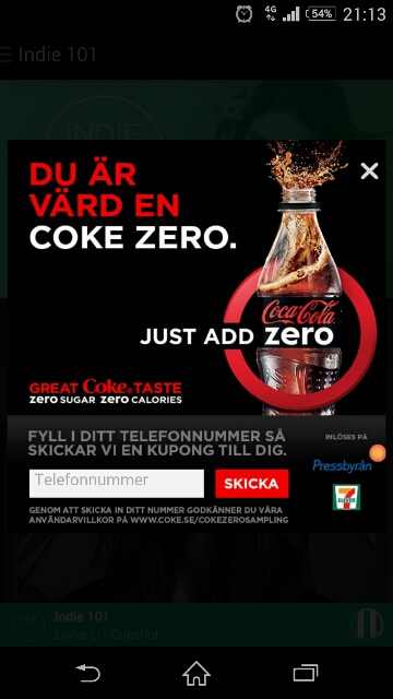 gratis coca cola zero