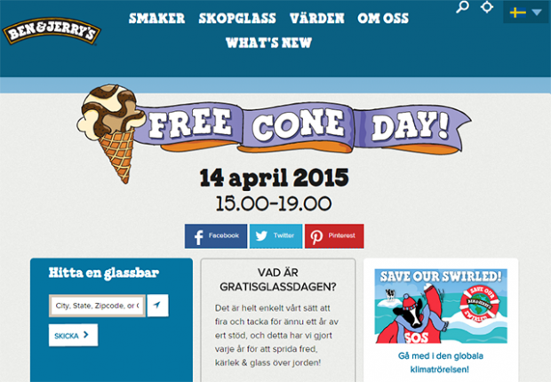 ben & jerrys gratis glass