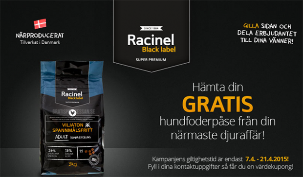 gratis hundfoder racinel