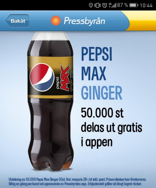 Gratis Pepsi Max ginger