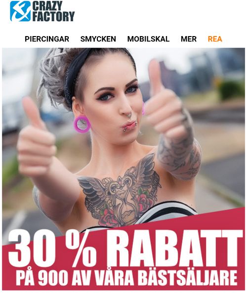 Rabatt på piercingsmycken