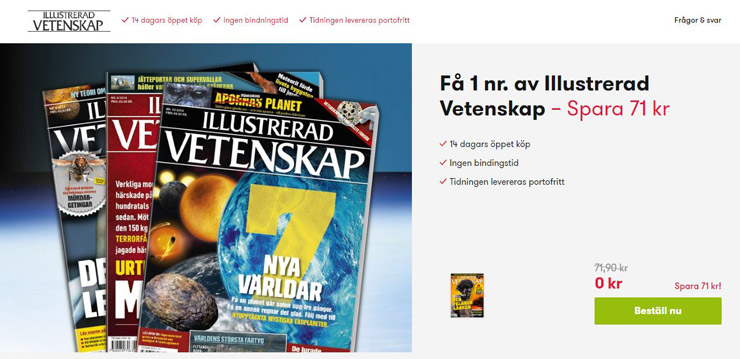 Få 1 nummer av Illustrerad Vetenskap gratis! - Gratisprinsessan