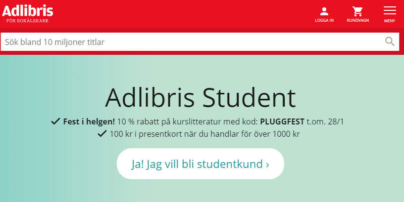 10% rabatt på all kurslitteratur hos Adlibris! - Gratisprinsessan