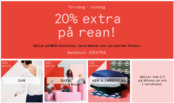 20% extra rabatt på rean